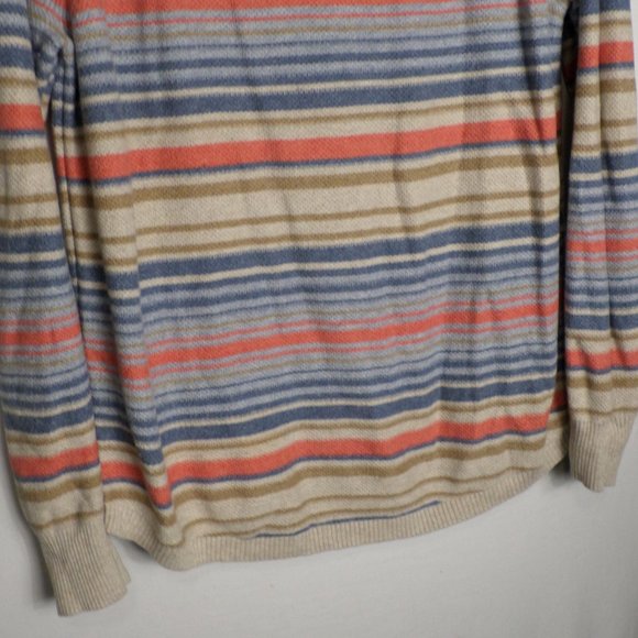 L.L Bean XL Horizontal Striped Long Sleeve Sweater Curved Bottom Edge - Picture 4 of 8